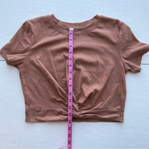 MakeMeChic Women's Summer Crop Top Solid Short Sleeve Twist Front Tee T-Shirt - Picture 6 of 9